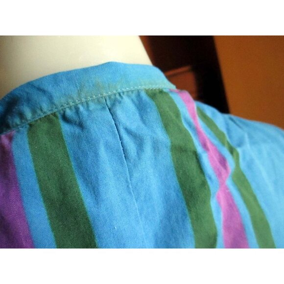 Vintage J. Harlan Originals Womens Striped Button-Front Dress With 3/4 Sleeves - Picture 7 of 10